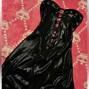 H&M Shiny Black Satin Dress